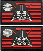 Darth Vader Flag Patch 3D PVC Rubber Patch | 2PC HOOK BACKING 3"x2"