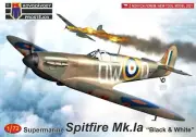 KP Model 1/72 RAF Spitfire Mk.Ia Black & White Plastic Model Kit KPM0263