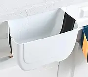 WMQL Hanging Folding Mini Trash Can for Kitchen Cabinet Door, Small Collapsible Garbage Bin Under Sink, Wall Mounted Folding Waste Bin - Mini Garbage Container for Cabinet/Bedroom/Bathroom,(Black, 3L)
