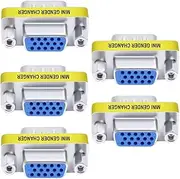 GANASOME 5Pcs HD DB15 VGA Female to Female Null Modem Serial Cable Coupler Gender Changer Adapter