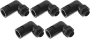X AUTOHAUX 12.3mm / PG7 Cable Glands 10mm / 0.39" 90 Degree Bellows Joint PA6 Nylon Black 5 Pcs