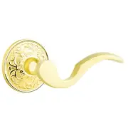 Emtek Cortina Door Lever Passage Set Lancaster Rosette Polished Brass