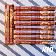 Fin Incense Sticks 10 Hexagon Packets / 200 Sticks Of Sandalwood Free Postage
