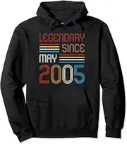 [VidiAmazing] 18th Birthday Men Boy 18 Years Old Legend Since May 2005 Pullover Hoodie ds824