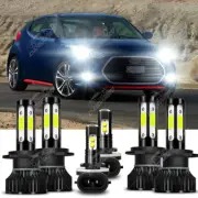 Para For 2012-2017 Hyundai Veloster LED faro alto / bajo haz + luces antiniebla