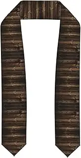 [SKKNT] Brown Wooden Print Graduation Shawl Stole For Academic Commencements Honor Sash Congratulations Gift