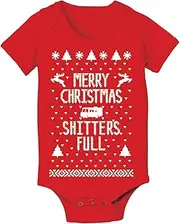 [Funny Threads Outlet] Merry Christmas Shitters Full Funny Ugly Christmas Sweater Contest Party Xmas Holiday Vacation Baby One Piece