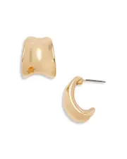 Aqua Molten Crescent Hoop Earrings - Exclusive