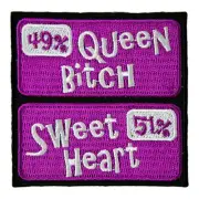 49% Queen Bitch 51% Sweetheart Purple Patch, Ladies Patches