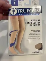 Truform Leg Health Medical Compression Stockings Beige, 20-30 , SMALL Closed Toe