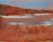 impressionistic original oil painting river wetlands by NC artist Joe Byrd