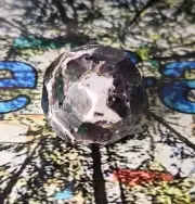 RAINBOW FLUORITE CRYSTAL POLISHED SPHERE HEALING UV REACTIVE 46mm 5.2oz