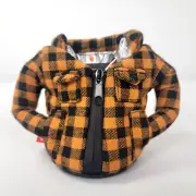 Puffin Drinkwear Orange Black Lumberjack Drink Can Koozie Holder NEW insulated