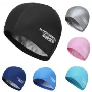 Swimming Cap Elastic Waterproof PU Fabric Protect Ears Long Hair Sports Swim hat