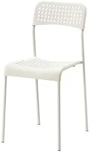 [IKEA] Adde Stacking Chair Plastic with Steel Frame 39x49x77cm BxTxH white