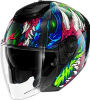 Shark RS Jet Carbon Shaytan, open face helmet , color: Blue/Pink/Green , size: M