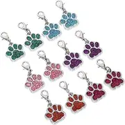 [KALLORY] Diy Jewelry Supplies 12pcs Lobster Clasp Pendants Dog Footprint for Necklace Bracelet Earrings