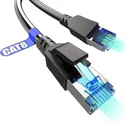 A-Maker Cat 8 Ethernet Cable, 40Gbps Ultra-Fast Internet Cable, Gold Plated RJ45 Connector, LAN Cable & Network Cable Cord for Modem/Router/Gaming/Workstation/Home/Office (100FT-CAT8)