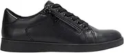 [Hush Puppies] Womens Mimosa Ladies Sneakers Zip Black/Black Casual Lace Up Shoes 8 Standard