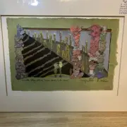 Roland Poska hand pulled stone Lithograph with handmade paper-matted