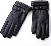 [Generic] Mens Leather Gloves Touch Screen autumnwarm Business Driving Riding Leather Gloves