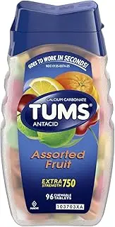 TUMS E-X 750 Tablets Assorted Fruit 96 Tablets (Pack of 3)