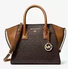 Michael Kors Avril Small Logo Top-Zip Satchel