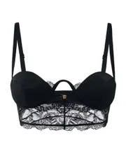 Versace Satin Lace Balconette Bra US/UK 2B,US/UK 2C Black