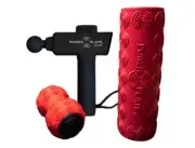 Handheld Portable Vibration Massager - Power Plate Pulse Matte Black Bundle