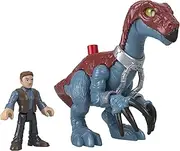 Fisher-Price Imaginext Jurassic World Dominion Therizinosaurus Dinosaur & Owen Grady 3-Piece Poseable Figure Set for Preschool Kids Ages 3 and Up