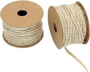 HOMSFOU 2PCS Xmas Burlap Ribbons Retro Wedding and Sturdy Jute Packing Ribbons for DIY Crafts and Wrapping Stylish and Practical for Holiday Celebrations