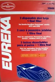 Genuine Eureka Vacuum Bags Style Mega 58624 for Excalibur Powerteam 6975 6990 +