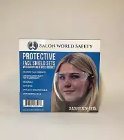 salon world safety protective face shield, adjustable nose bridges 10 set of 3