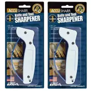 2 x AccuSharp 001C Original Knife Sharpener Tungsten Carbide Blades - White
