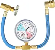 AC R134A Car Auto Air Conditioning Refrigerant Recharge Measuring Hose Gauge Kit 1/2 ALKOY