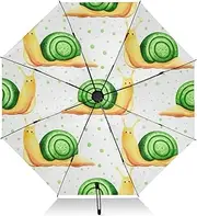[RPLIFE] Cute Cartoon Snails Travel Umbrella, Lightweight Portable Automatic Open/close Umbrella for Women, Travel Umbrellas for Rain, Wind and Sun