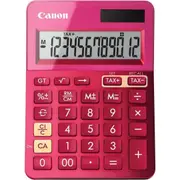Canon LS-123M Calculator 12 Digit Dual Power Solar Metallic Pink