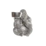 Decorative Figure Dkd Home Decor Silver Resin Gorilla 32 x 26.5 x 36 Cm