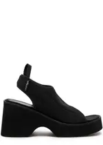 Courrèges Wave 90 Neoprene Platform Sandals - Black - 7 7