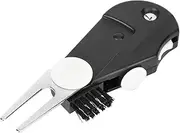 5 in 1 Golf Multi-Tool Ball Marker Tool with Club Brush, Divot Tool, Stroke Score Counter, Ball Marker, Groove Cleaner and Clip Divot