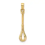 14K Yellow Gold 3-D Polished Whisk Charm