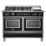 BERTAZZONI Heritage 1200mm Dual Fuel Cooker - Matt Black HER126G2ENET