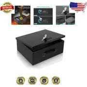 Fire Resistant Portable Metal Safe Box with Dual Lock - 13.2"x11" for Valuables