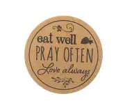 Our Daily Bread Trivet Cork New 3/8 x 71/2 "Eat Well Pray Often Love Always"