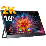 UPERFECT 16" 2K Monitor 2560x1600 16:10 Portable Gaming Monitor 1500:1 USB C