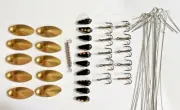 Spinner Kit 1/8oz brass blades ,Tackle craft Lure Making makes,10 spinners