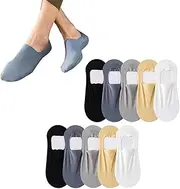 [LIHWKD] Men Invisible Ice Silk Socks,Ultra-Thin Shallow Mouth Invisible Socks, Thin Low Cut Non Slip Socks for Men