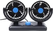ZFGVGNMTYA Car Dual Fan Car Interior Accessories 360 Degrees-Round Car Auto Air Cooler Fan Ventilation Board Summer 12V/24V Fans and Kits(12v)