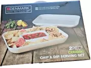 Denmark 2 Piece Ceramic Chip & Dip & Serving Tray Set Tools For Cooks