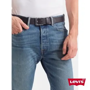 【LEVIS 官方旗艦】男款 真皮皮帶 / 精工Logo鐫刻釦頭 黑 熱賣單品 77134-0611